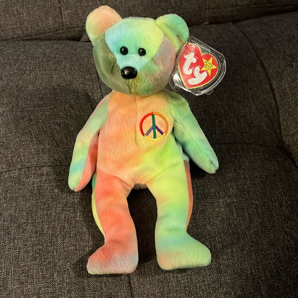 TY beanie baby peace bear 1996